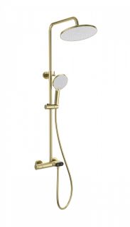 Душевая стойка Wonzon & Woghand Muse Corno WW-B2091-A-BG с термостатом брашированное золото